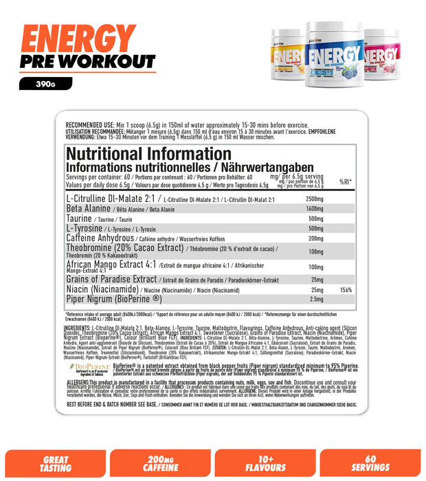 Per4m Energy Pre Workout 390g