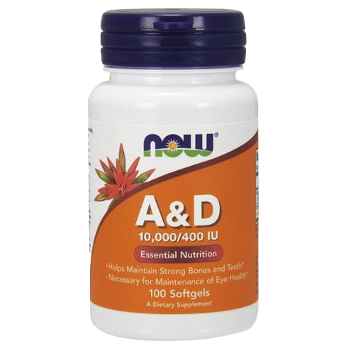 NOW Foods Vitamin A & D, 10.000/400 IE – 100 Kapseln