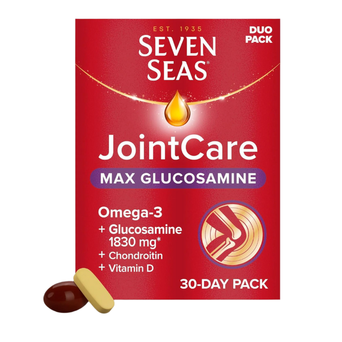 Seven Seas JointCare MAX GLUCOSAMINE 2X30 Capsules ā High Strength Glucosamine with Omega-3 & Chondroitin