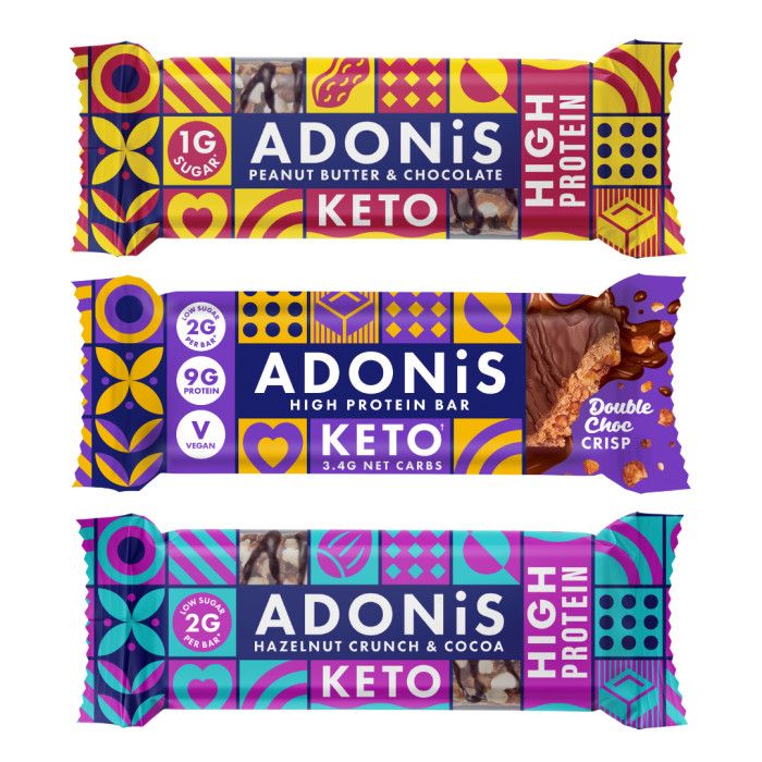 Adonis Foods Protein Keto Bar 16 x 45g - Double Choc Crisp - Sports Nutrition at MySupplementShop by Adonis