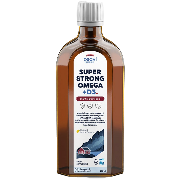 Super Strong Omega + D3, 3500 mg Omega 3 (Zitrone) â 250 ml.