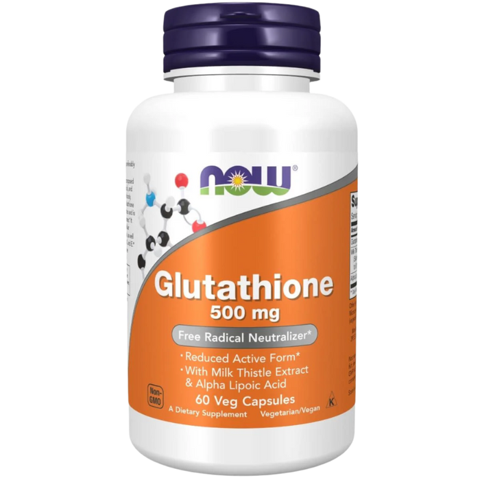NOW Foods Glutathion mit Mariendistelextrakt und Alpha-LiponsĂ€ure, 500 mg â 60 Kapseln