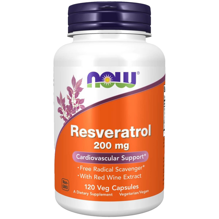 NOW Foods natĂźrliches Resveratrol mit Rotweinextrakt, 200 mg â 120 Kapseln