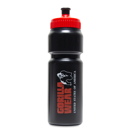 Gorilla Wear Classic Sports Bottle - Black/Red - 750ml - Sports Bottle at MySupplementShop by Gorilla Wear