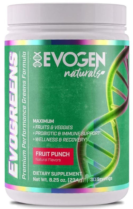 Evogen Evogreens Naturals Fruit Punch 234g - Health and Wellbeing at MySupplementShop by Evogen