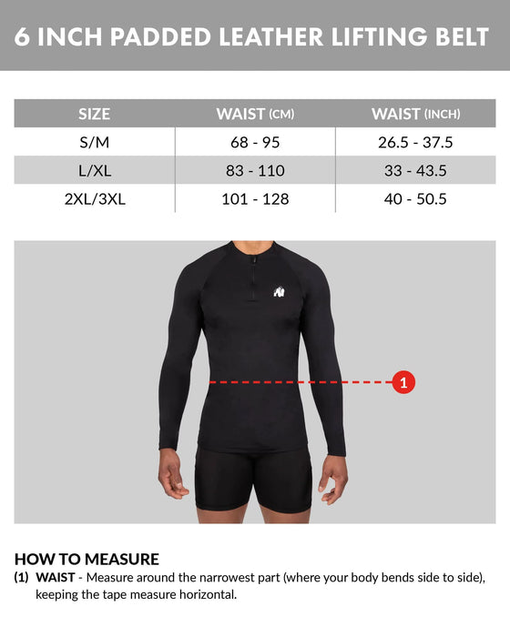 Gorilla Wear 6 Inch Padded Leather Lifting Belt Brown - Weight Lifting Belts at MySupplementShop by GORILLA WEAR