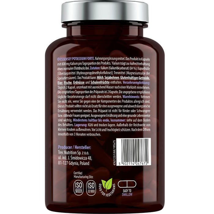 Potassium Forte, 800mg - 90 caps - Health and Wellbeing at MySupplementShop by Essensey