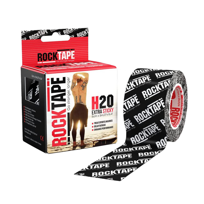 Rocktape Kinesiology Tape H20 Black Logo 5cm X 5cm