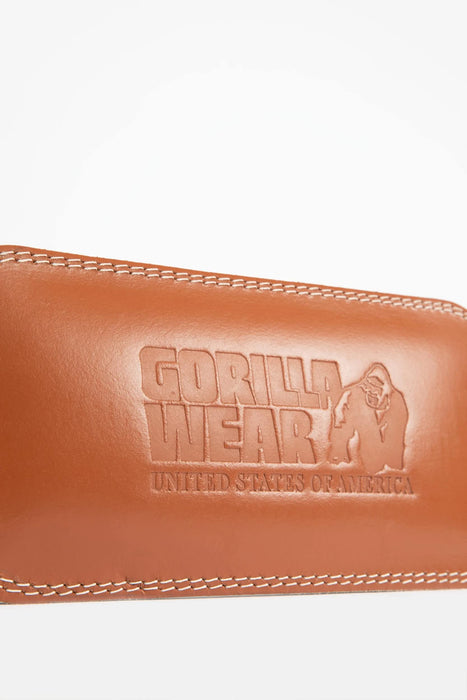Gorilla Wear 6 Inch Padded Leather Lifting Belt Brown - Weight Lifting Belts at MySupplementShop by GORILLA WEAR