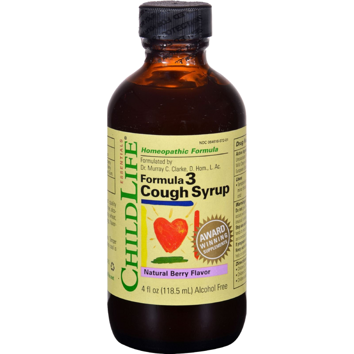 Childlife Essential Formula 3 Cough Syrup Berry 120ml Glass