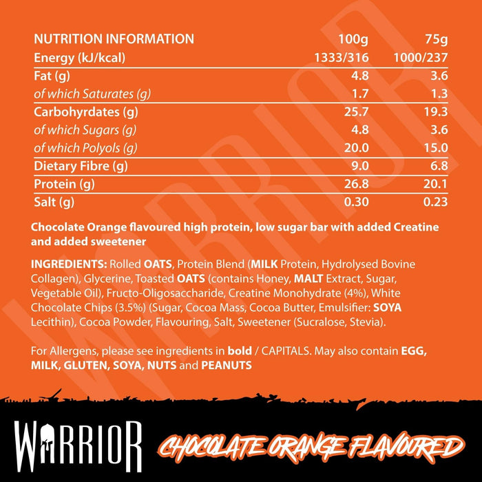 Warrior Creatine Bars 12x75g - Protein Bars at MySupplementShop by Warrior