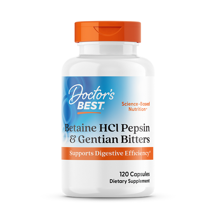Doctor's Best Betain HCl Pepsin &amp; Gentian Bitters – 360 Kapseln