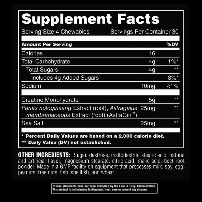Animal Creatine Chews Fruit Punch Flavour, 120 chewable tablets - Creatine Chews at MySupplementShop by Animal