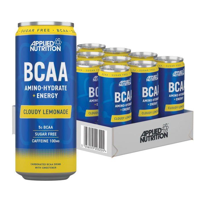 Applied Nutrition BCAA Amino-Hydrate + Energy Cans, Cloudy Lemonade - 12 x 330ml - Drink Flavored at MySupplementShop by Applied Nutrition