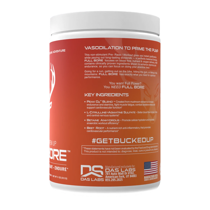 Bucked Up Full Bore Warm Up / Open Up 312g Tropical Punch - Stim Free Pre Workout at MySupplementShop by Bucked Up