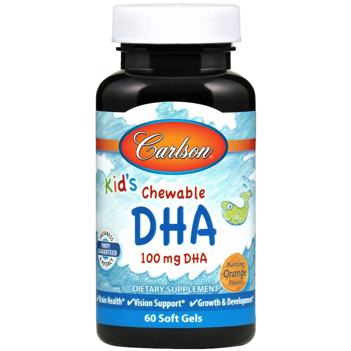 Carlson Labs Kid's Chewable DHA, 100mg Orange - 60 softgels