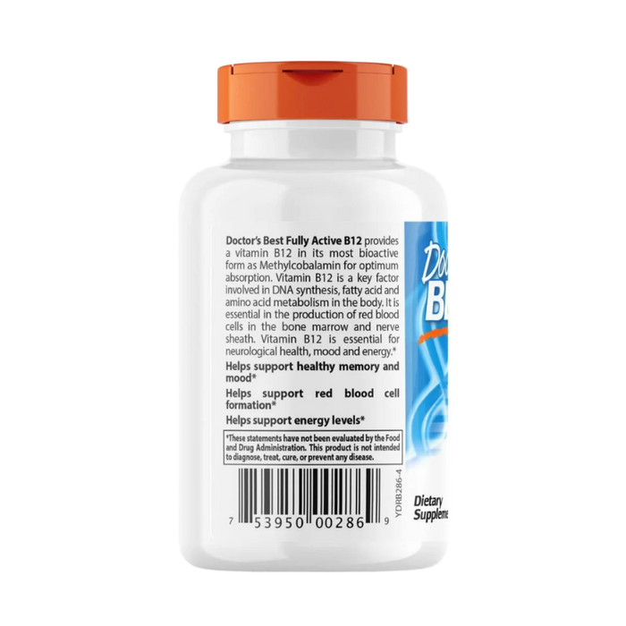 Doctor's Best Fully Active B12 1,500 mcg 60 Veggie Capsules