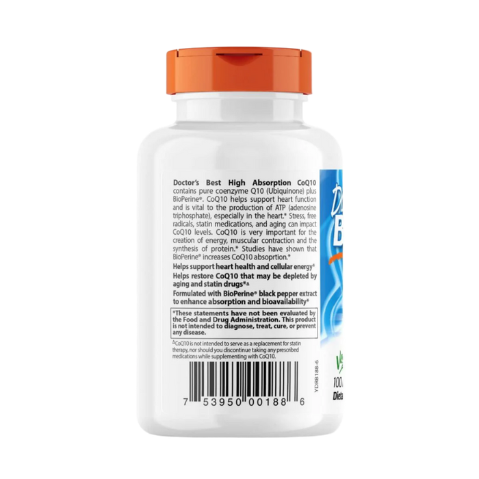Doctor's Best High Absorption CoQ10 with BioPerine 100 mg 120 Veggie Capsules