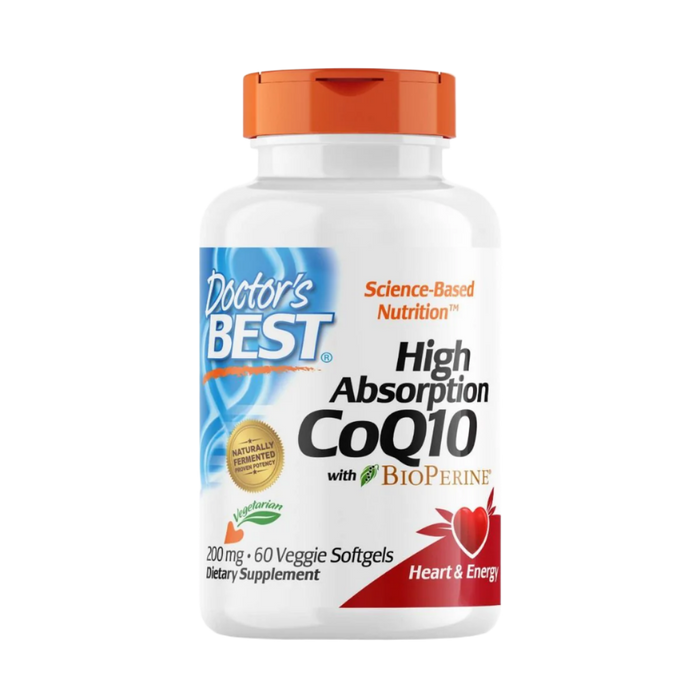 Doctor's Best High Absorption CoQ10 with BioPerine 200 mg 60 Veggie Softgels