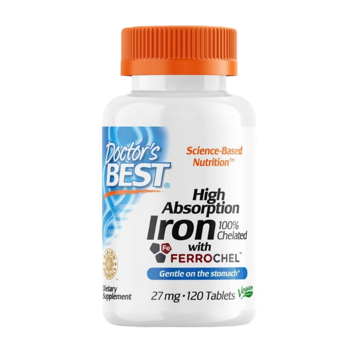 Doctor's Best High Absorption Iron with Ferrochel 27mg 120 Tablets