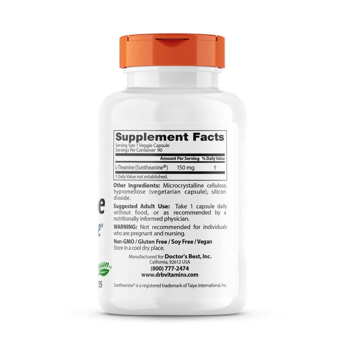 Doctor's Best L-Theanine with Suntheanine 150 mg 90 Veggie Capsules - Amino Acids and BCAAs at MySupplementShop by Doctor's Best