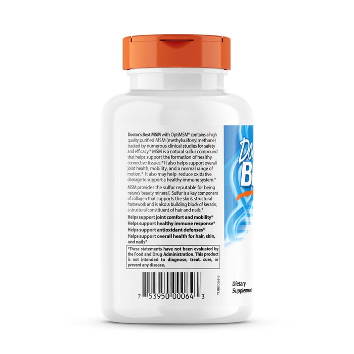 Doctor's Best MSM with OptiMSM 1,000 mg 180 Capsules - Joint Support at MySupplementShop by Doctor's Best