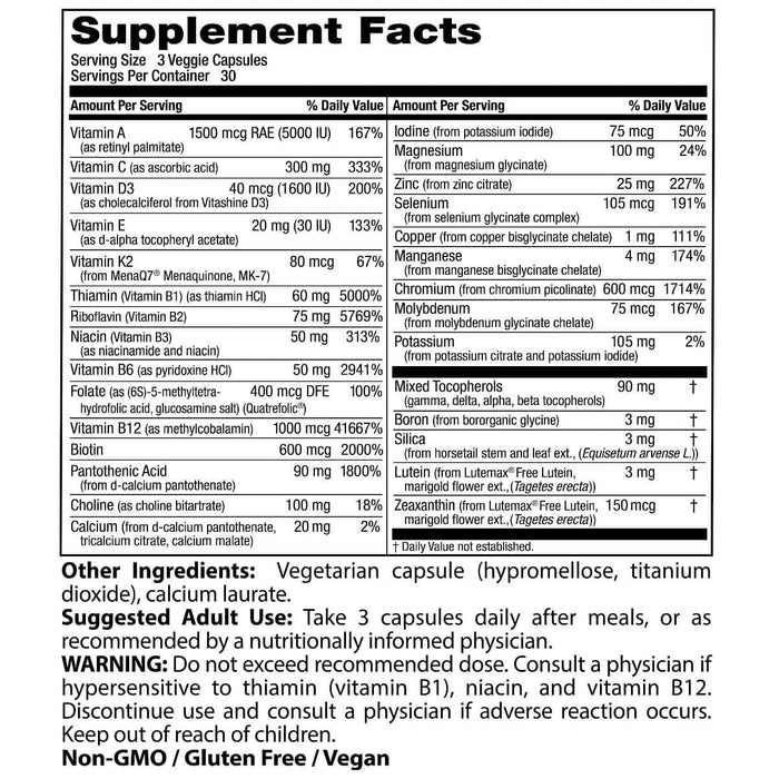 Doctor's Best Multi-Vitamin with Vitashine D3 and Quatrefolic 90 Veggie Capsules - Vitamins & Minerals at MySupplementShop by Doctor's Best