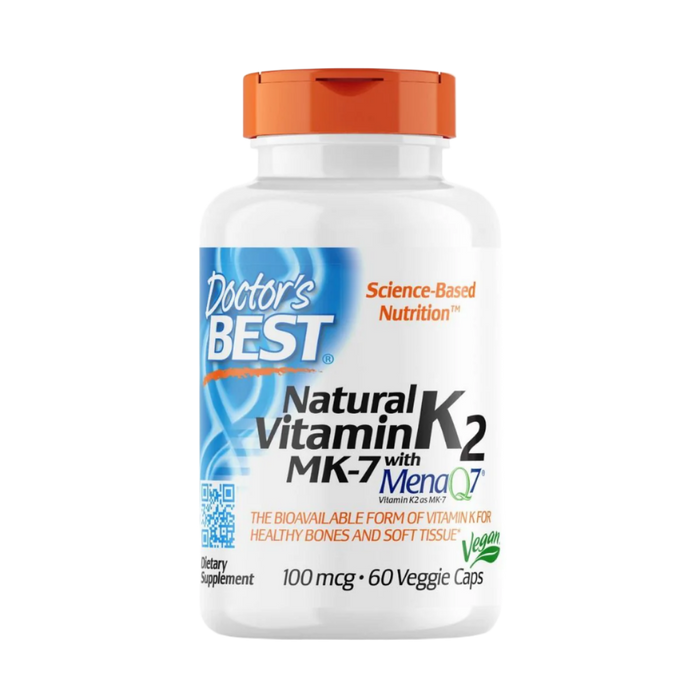 Doctor's Best Natural Vitamin K2 MK-7 with MenaQ7 100 mcg 60 Veggie Capsules