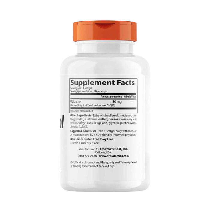 Doctor's Best Ubiquinol with Kaneka 50mg 90 Softgels