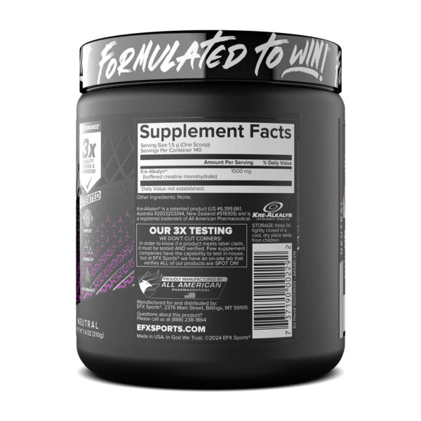 EFX Sports Kre-Alkalyn EFX Powder, Unflavored - 210g