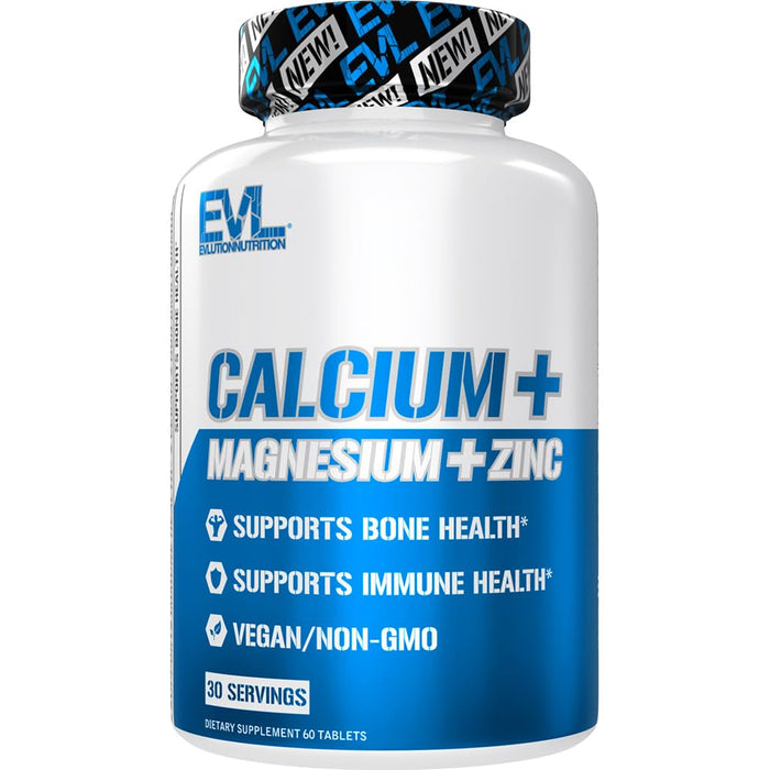 EVLution Nutrition Calcium + Magnesium + Zinc - 60 tablets - Vitamins, Minerals & Supplements at MySupplementShop by EVLution Nutrition