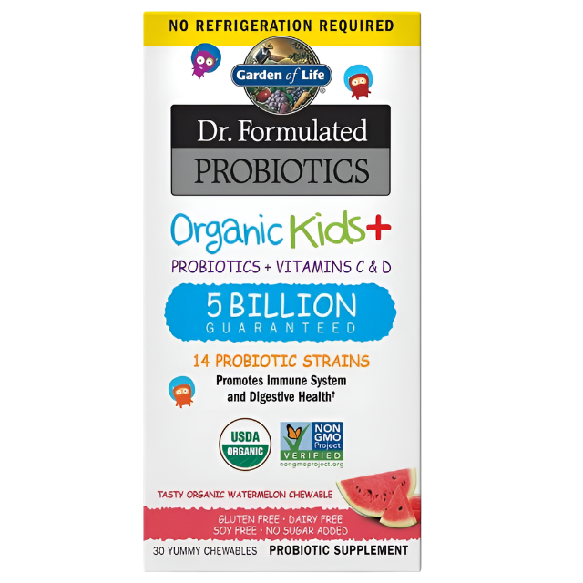 Garden of Life Dr. Formulated Probiotics Organic Kids+, Watermelon - 30 chewables