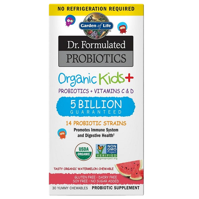 Garden of Life Dr. Formulated Probiotics Organic Kids+, Watermelon - 30 chewables