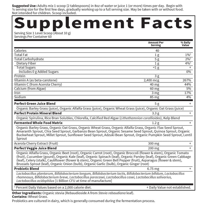Garden of Life Perfect Food Super Green Formula, Powder - 600g - Health Foods at MySupplementShop by Garden of Life