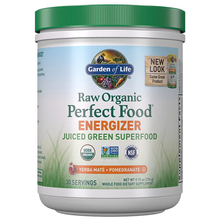 Garden of Life Raw Organic Perfect Food Energizer, Yerba Mate & Pomegranate - 276g