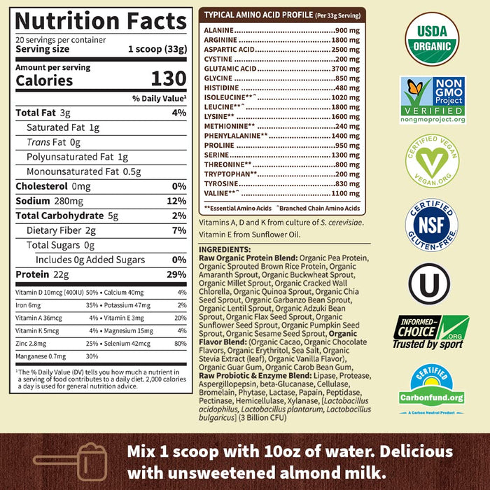 Garden of Life Raw Organic Protein, Vanilla Chai - 580g - Protein at MySupplementShop by Garden of Life