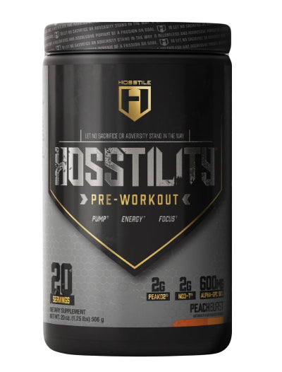 Hosstile Hostility STIM Pre Workout 20 Serv - Peach Burst - Sports Nutrition at MySupplementShop by Hosstile