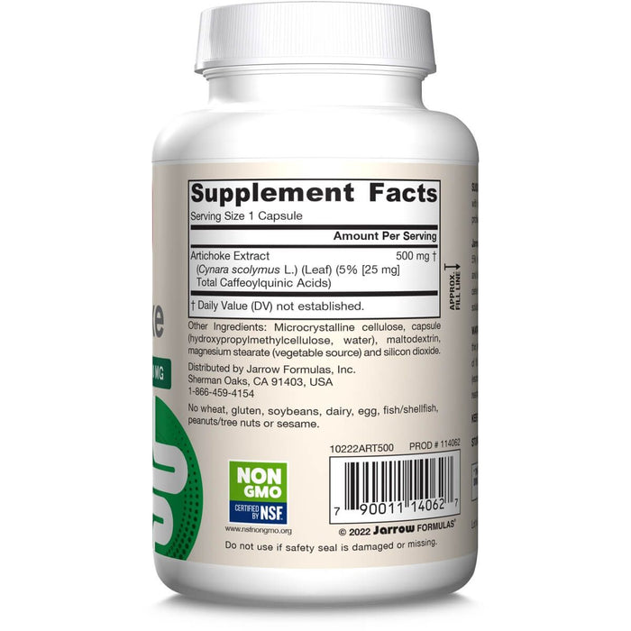 Jarrow Formulas Artichoke 500mg 180 Veggie Capsules - Liver Support at MySupplementShop by Jarrow Formulas