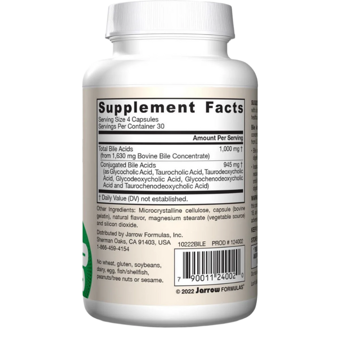 Jarrow Formulas Bile Acid Factors 120 Capsules