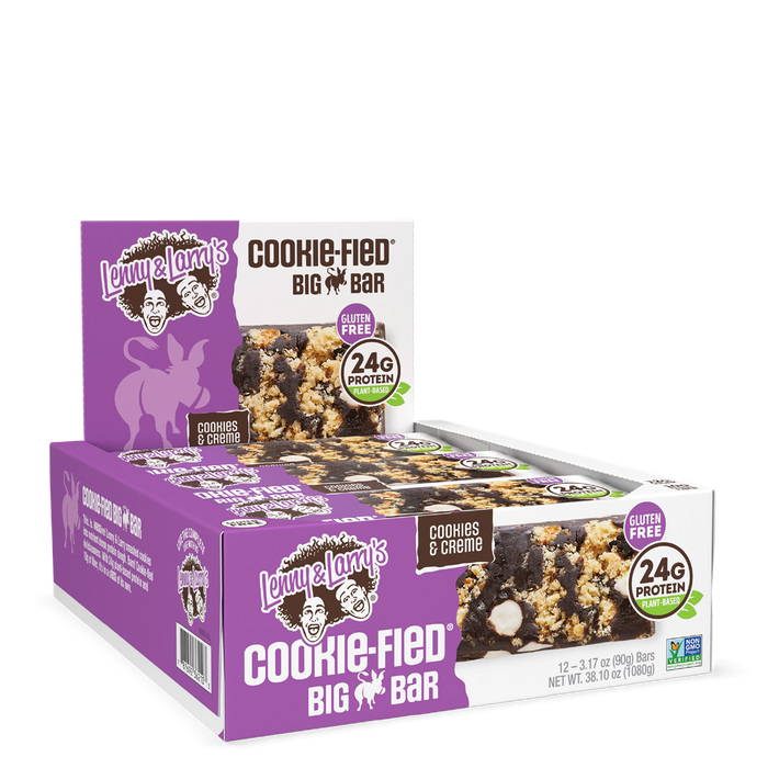 Lenny & Larrys The Complete Cookie-fied BIG Bar 12x90g Cookies & Cream - Sports Nutrition at MySupplementShop by Lenny & Larrys