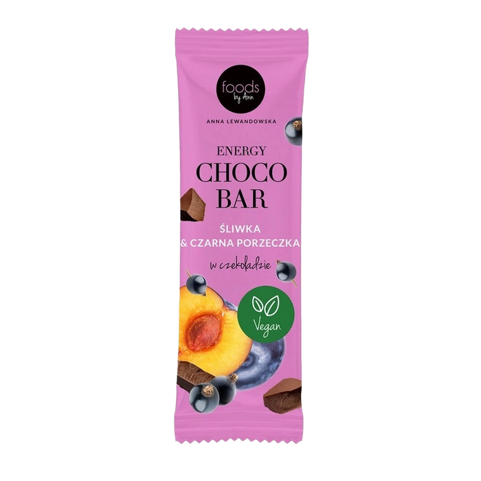 Levann Energy Choco Bar, Plum & Blackcurrant with Chocolate Coating - 15 x 35g