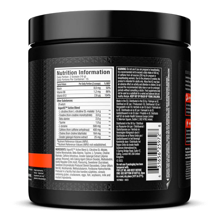 MuscleTech Vapor X5 Pre-Workout, Fruit Punch - 247g - Nutritional Supplement at MySupplementShop by Muscletech