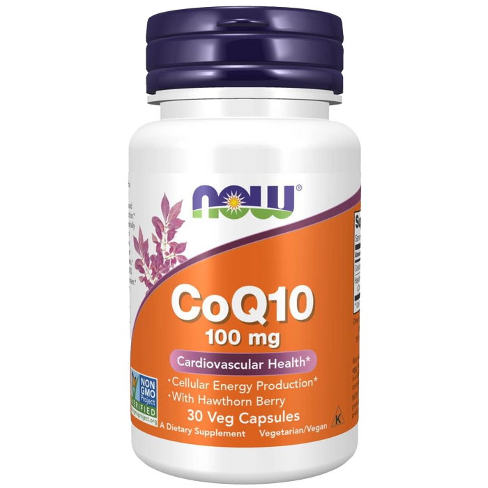 NOW Foods CoQ10 100 mg with Hawthorn Berry 30 Veg Capsules
