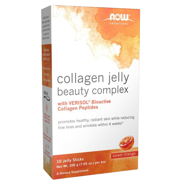 NOW Foods Collagen Jelly Beauty Complex, Sweet Orange - 10 jelly sticks