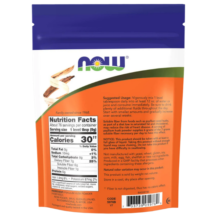 NOW Foods Psyllium Husk Powder 24oz