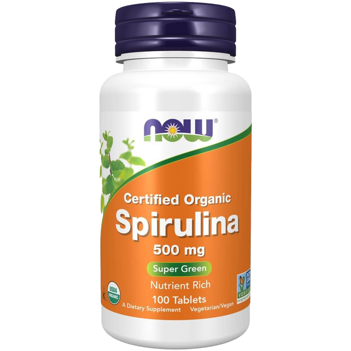 NOW Foods Spirulina 500 mg 100 Organic Tablets