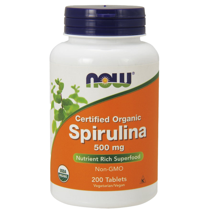 NOW Foods Spirulina Organic, 500mg - 200 tabs