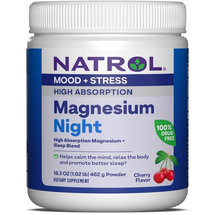 Natrol High Absorption Magnesium Night, Cherry 462g - Sports Supplements at MySupplementShop by Natrol
