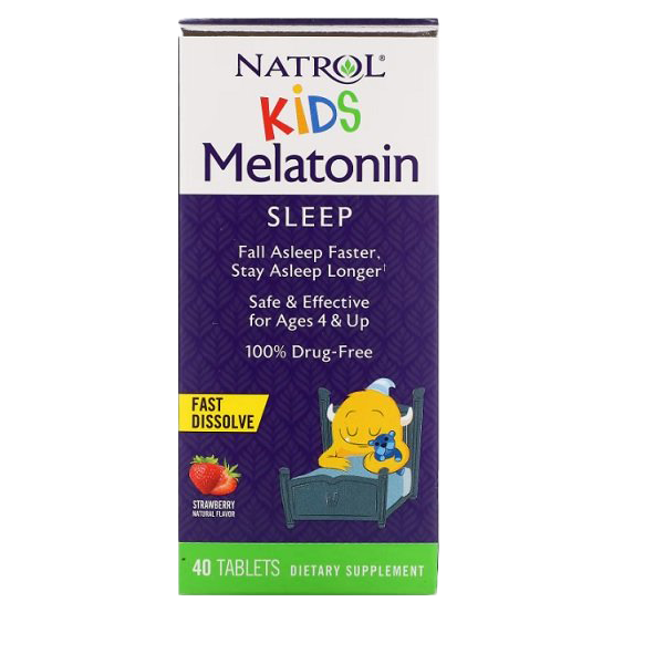 Natrol Kids Melatonin, Strawberry - 40 tabs