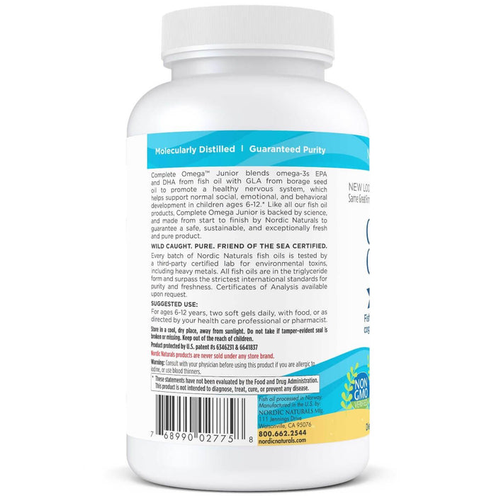 Nordic Naturals Complete Omega 3,6,9 Junior 180 Mini Softgels (Lemon) - Health and Wellbeing at MySupplementShop by Nordic Naturals